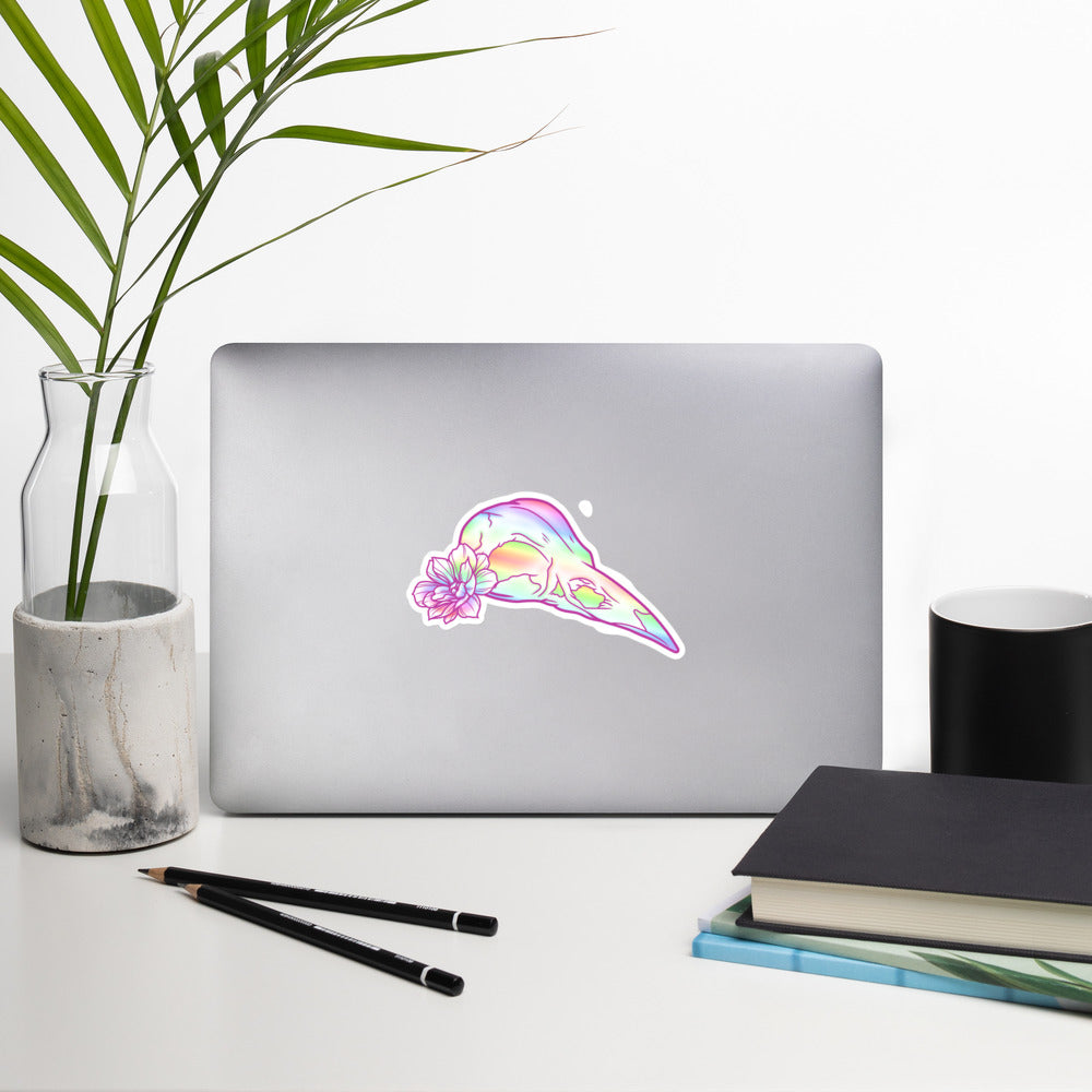 Bird Rainbow Skull Sticker