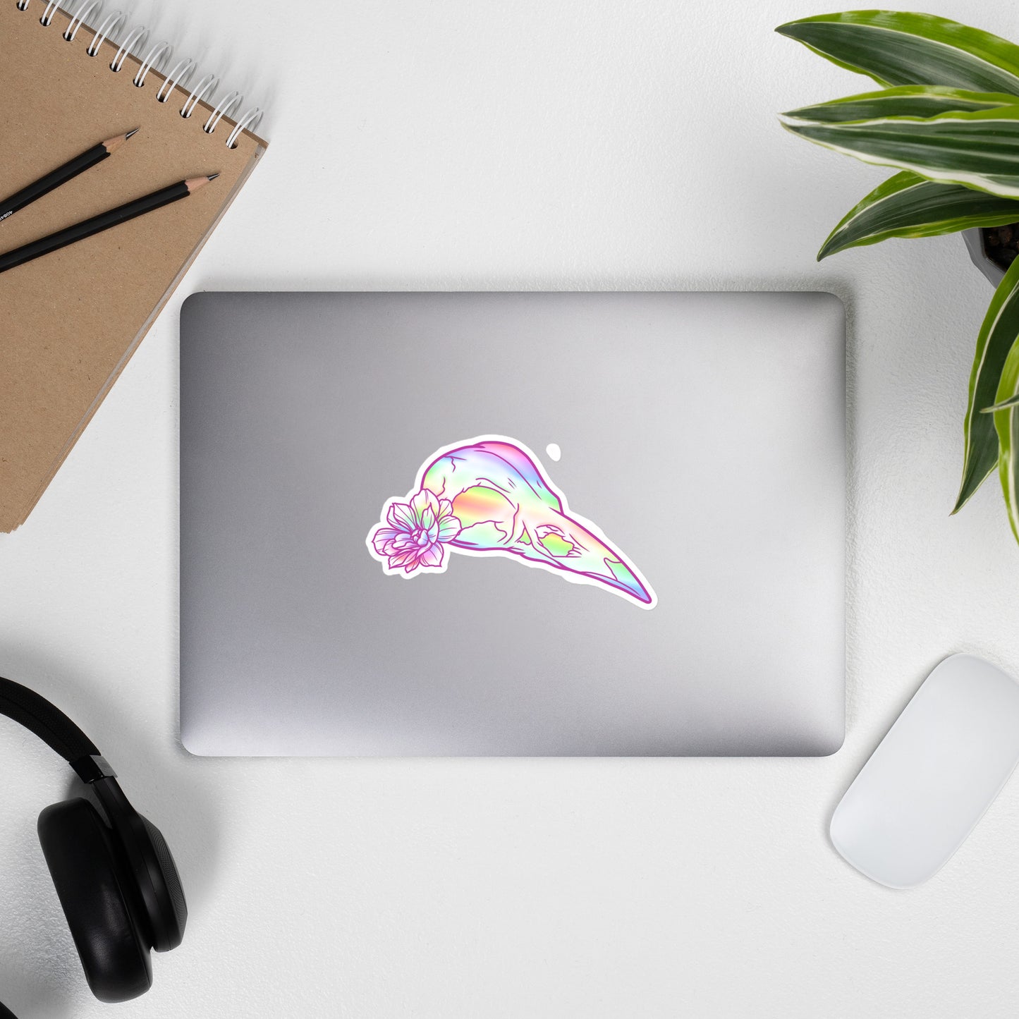 Bird Rainbow Skull Sticker