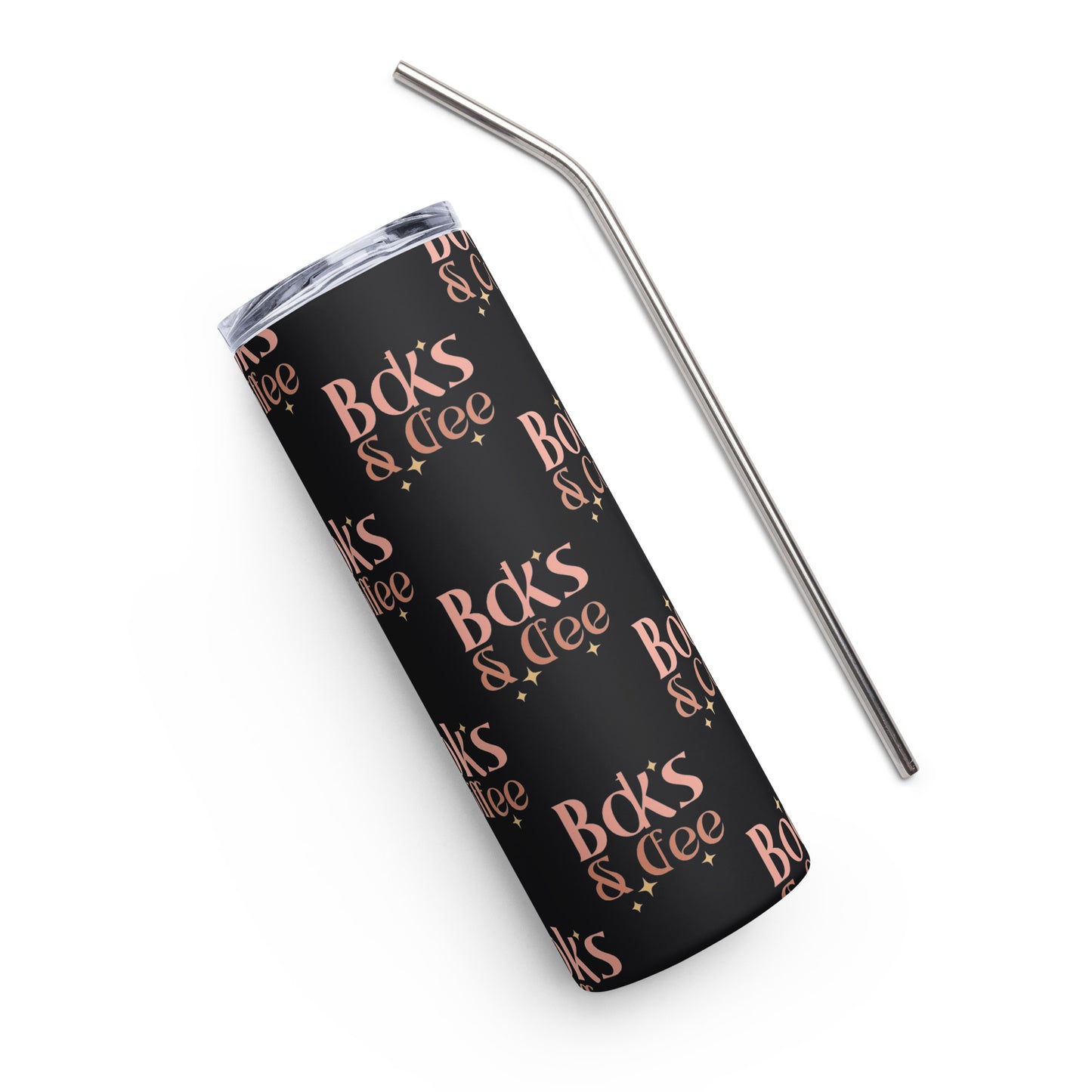 Books & Coffee Stainless steel tumbler