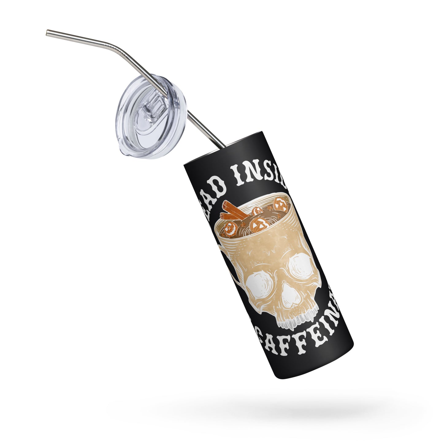 Dead Inside But Caffinated Stainless steel tumbler