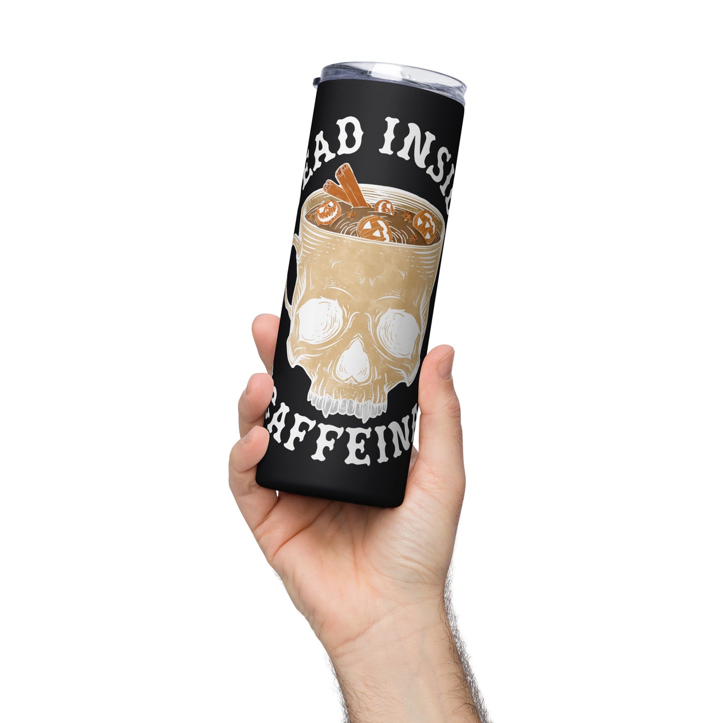 Dead Inside But Caffinated Stainless steel tumbler