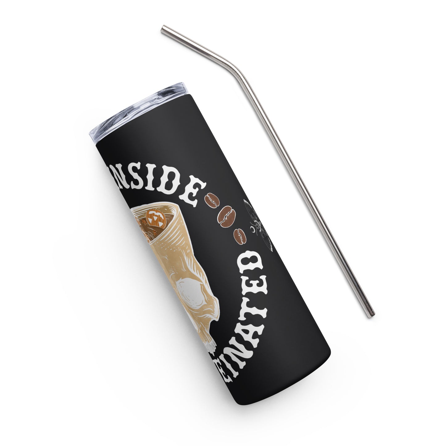 Dead Inside But Caffinated Stainless steel tumbler