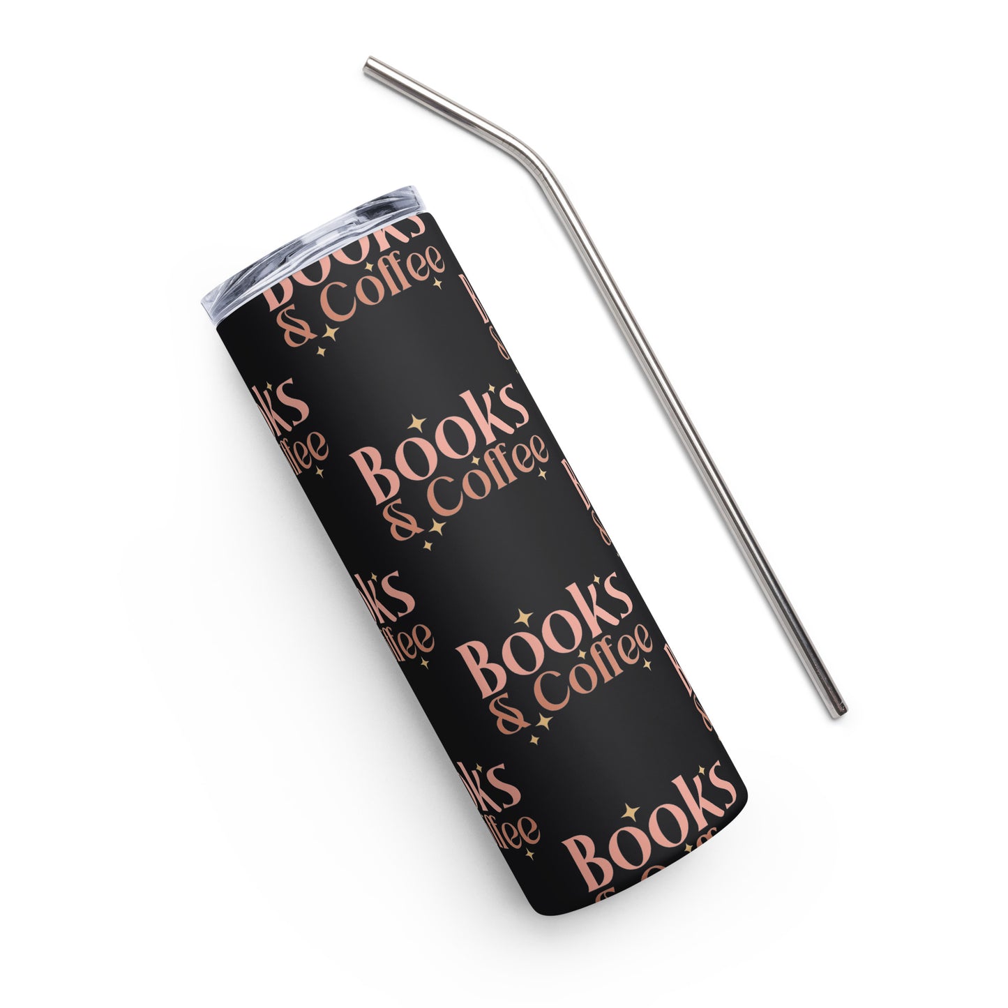 Books & Coffee Stainless steel tumbler