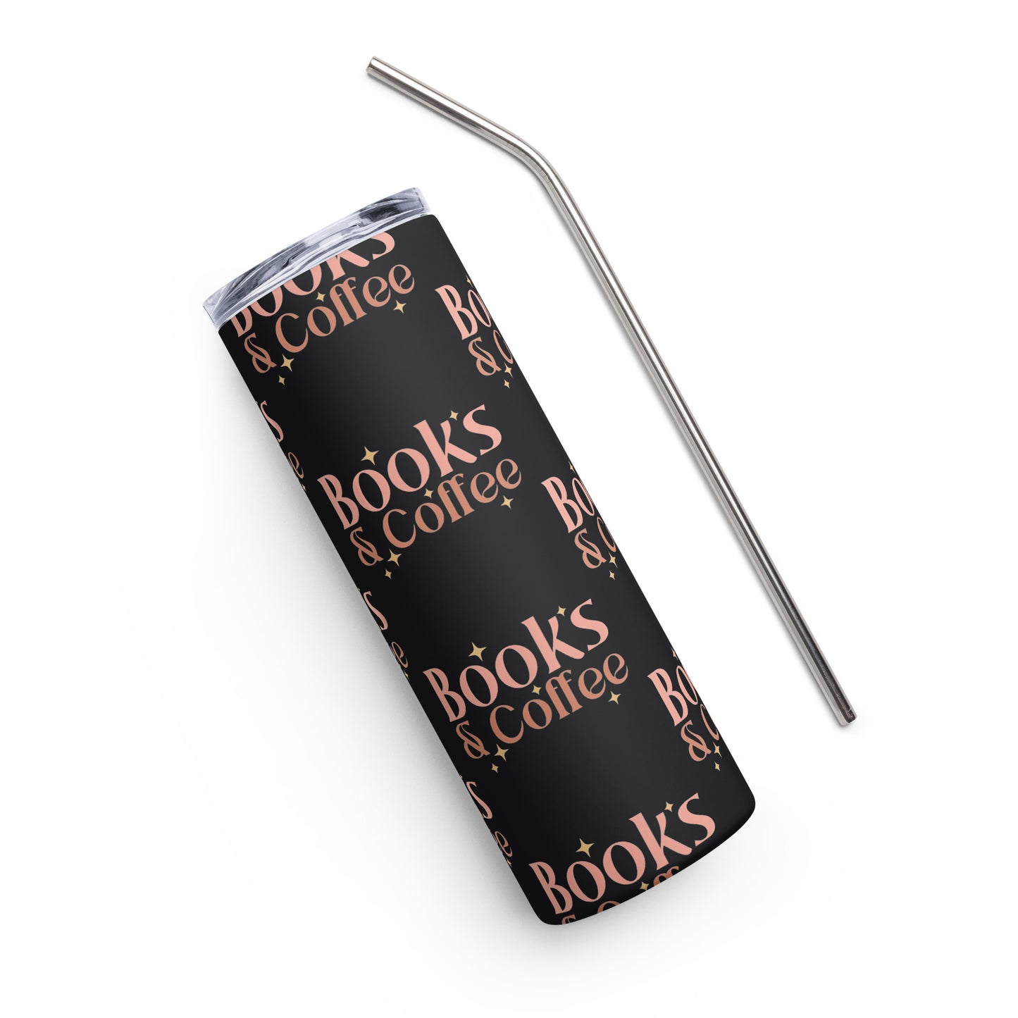 Books & Coffee Stainless steel tumbler