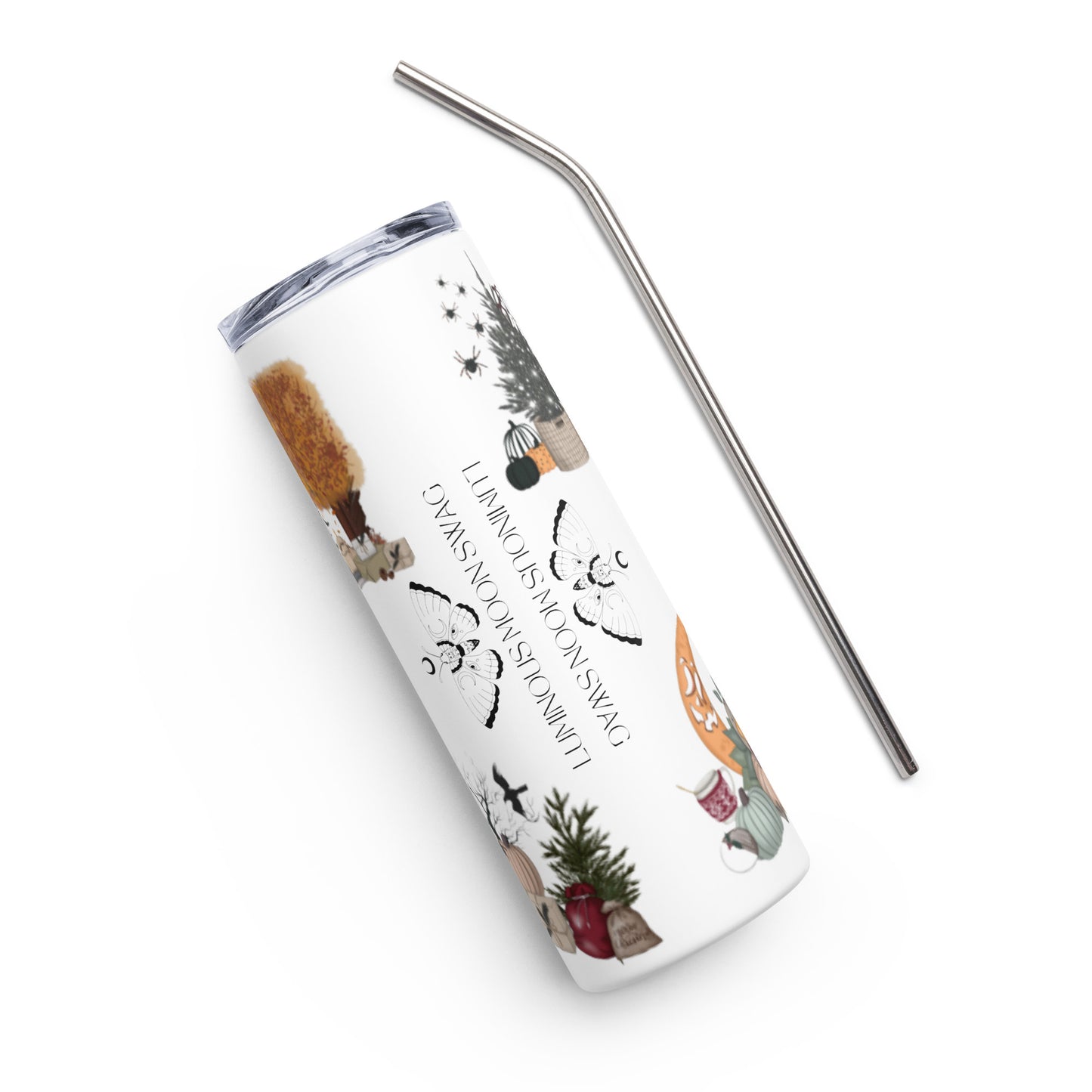 Happy Hallothanksmas Stainless steel tumbler