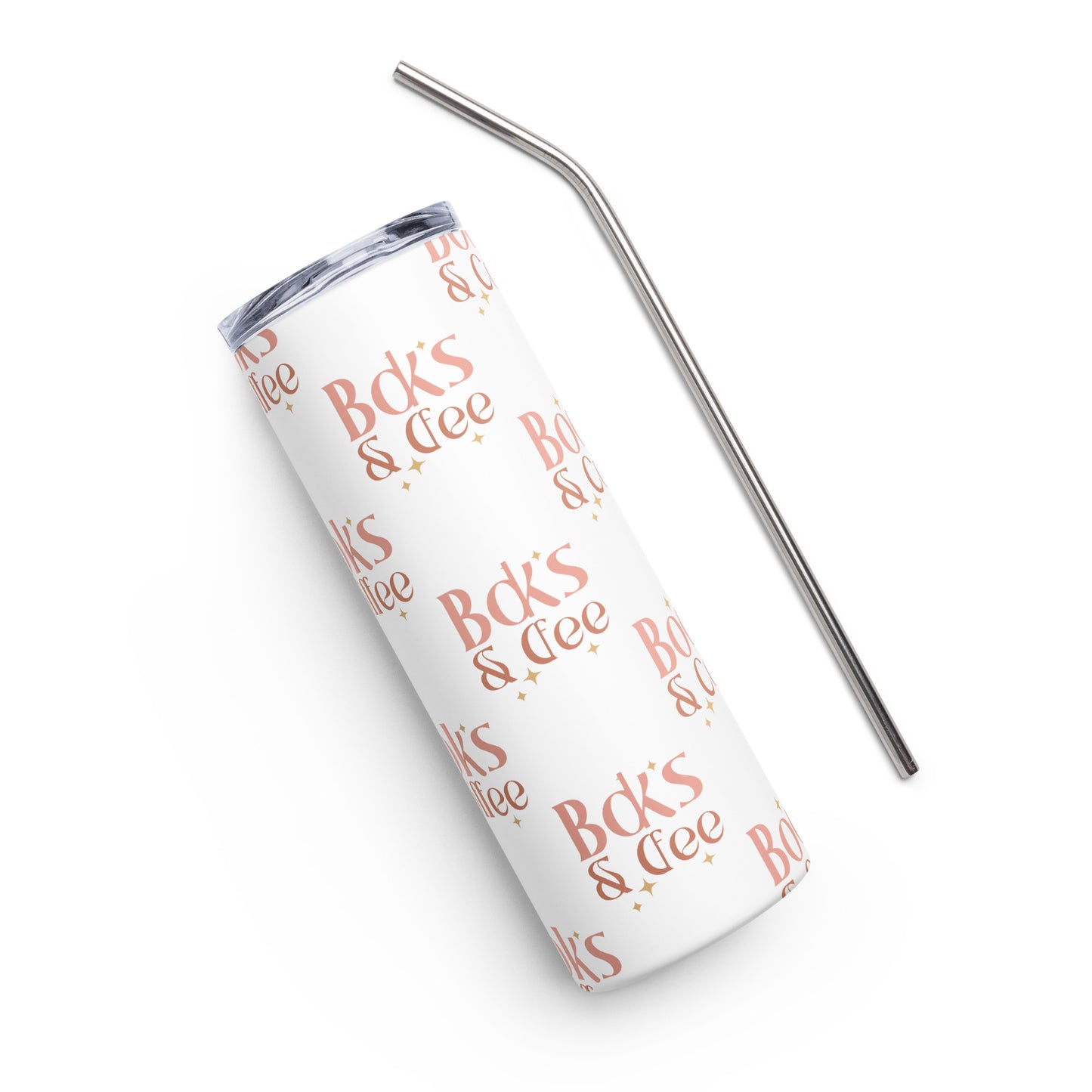 Books & Coffee Stainless steel tumbler