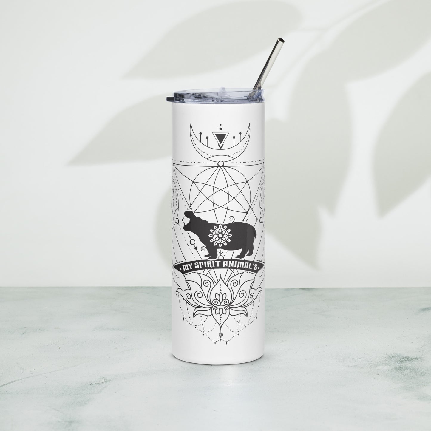 Hippo Spirit Animal Stainless steel tumbler
