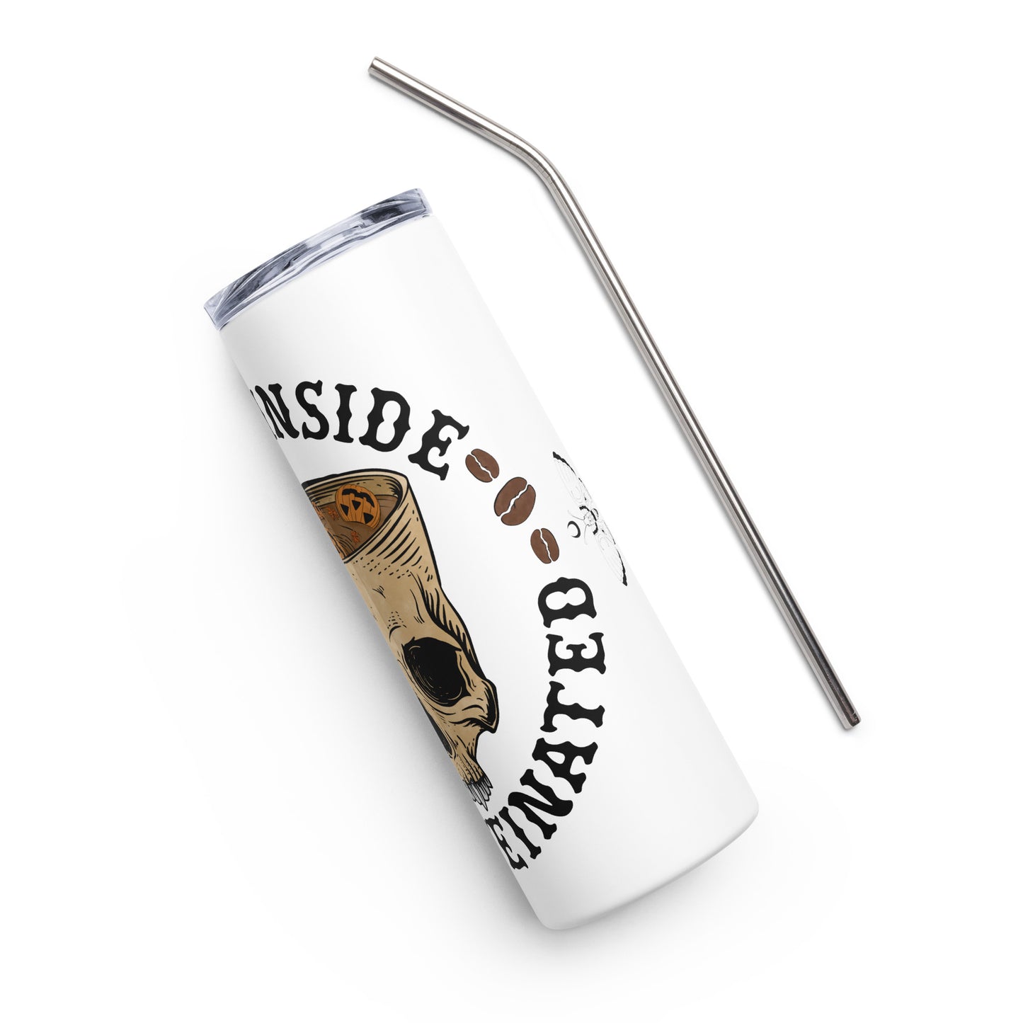 Dead Inside BUT Caffinated Stainless steel tumbler