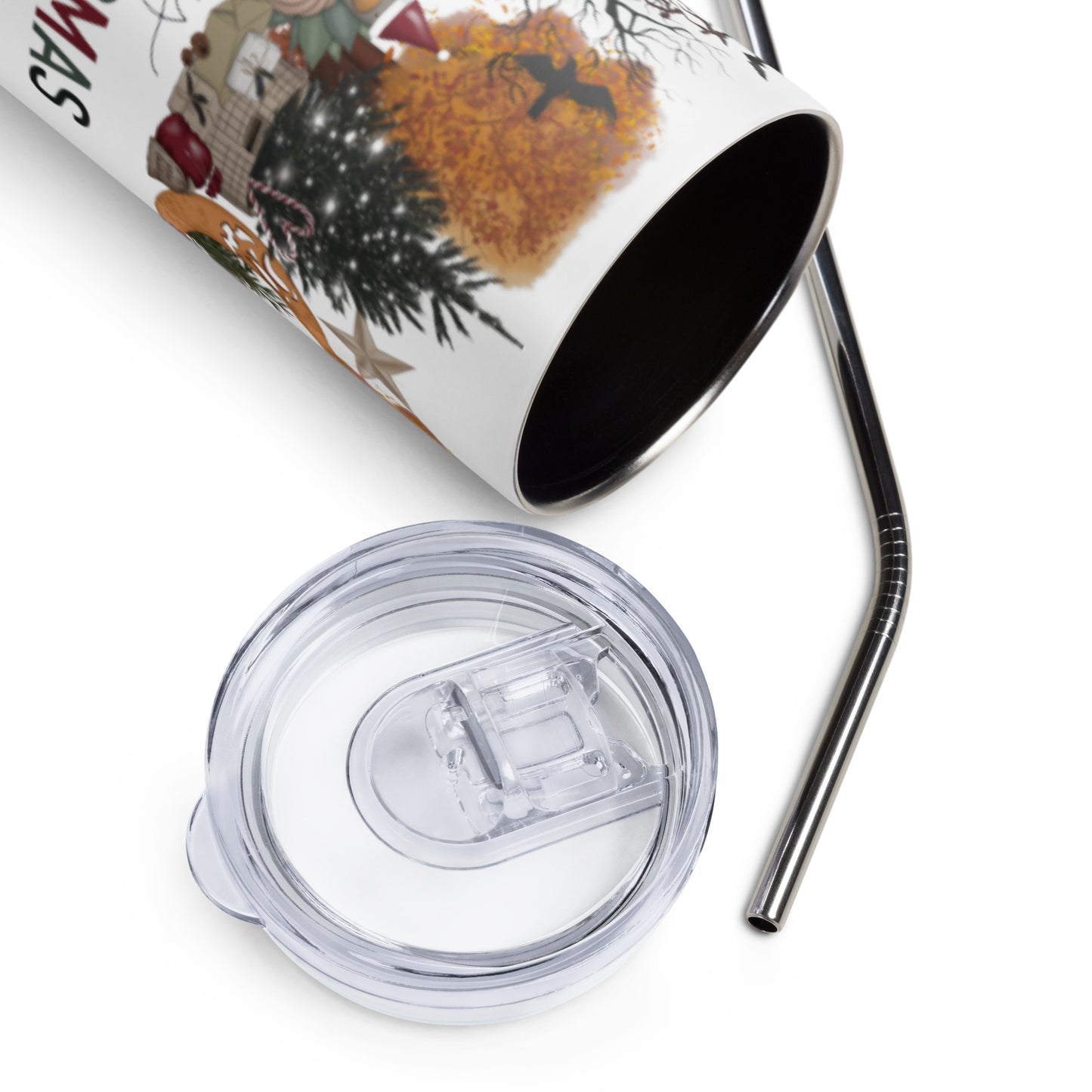 Happy Hallothanksmas Stainless steel tumbler