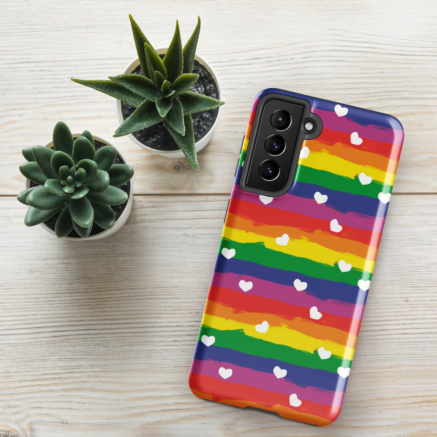 Rainbow Hearts Tough case for Andriod