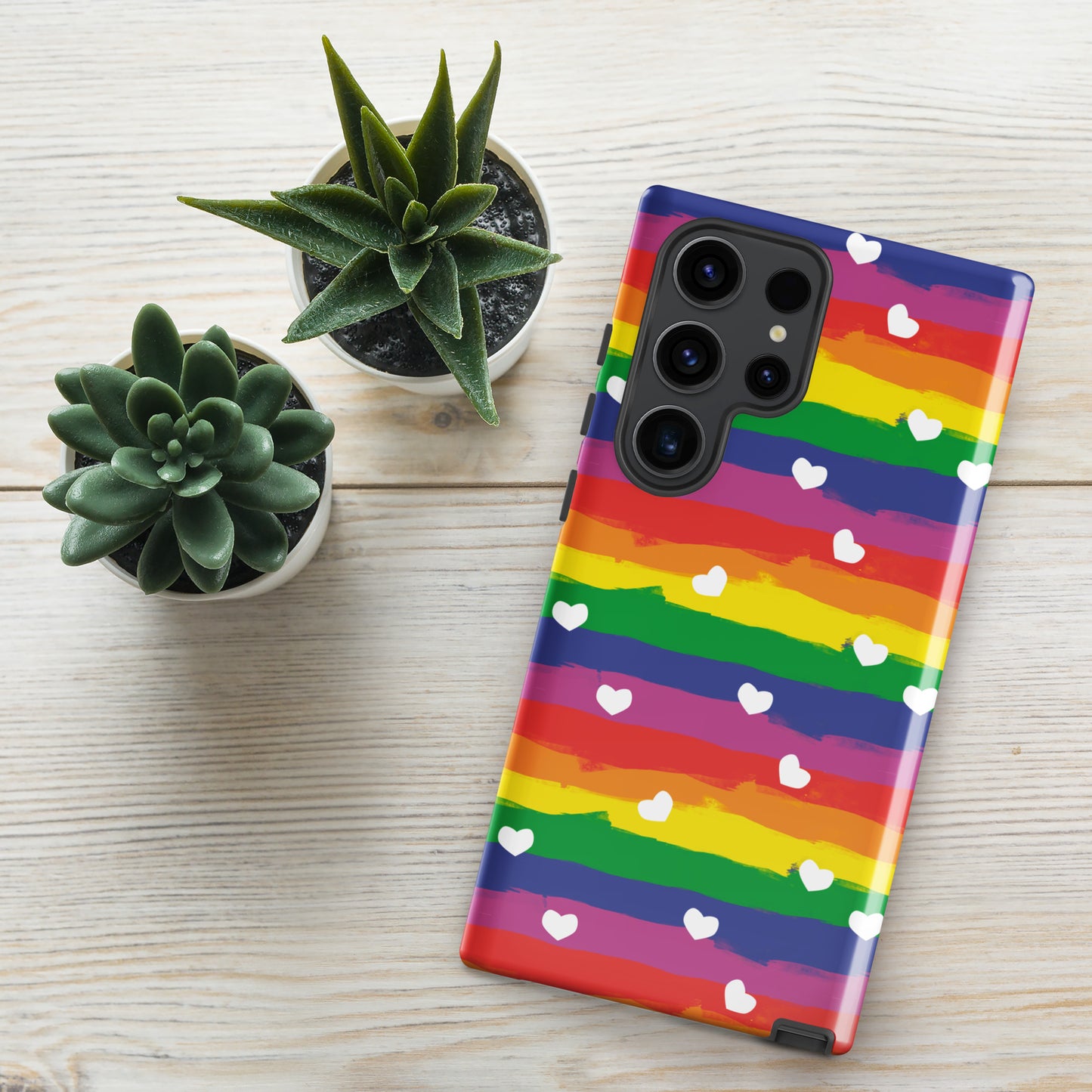 Rainbow Hearts Tough case for Andriod