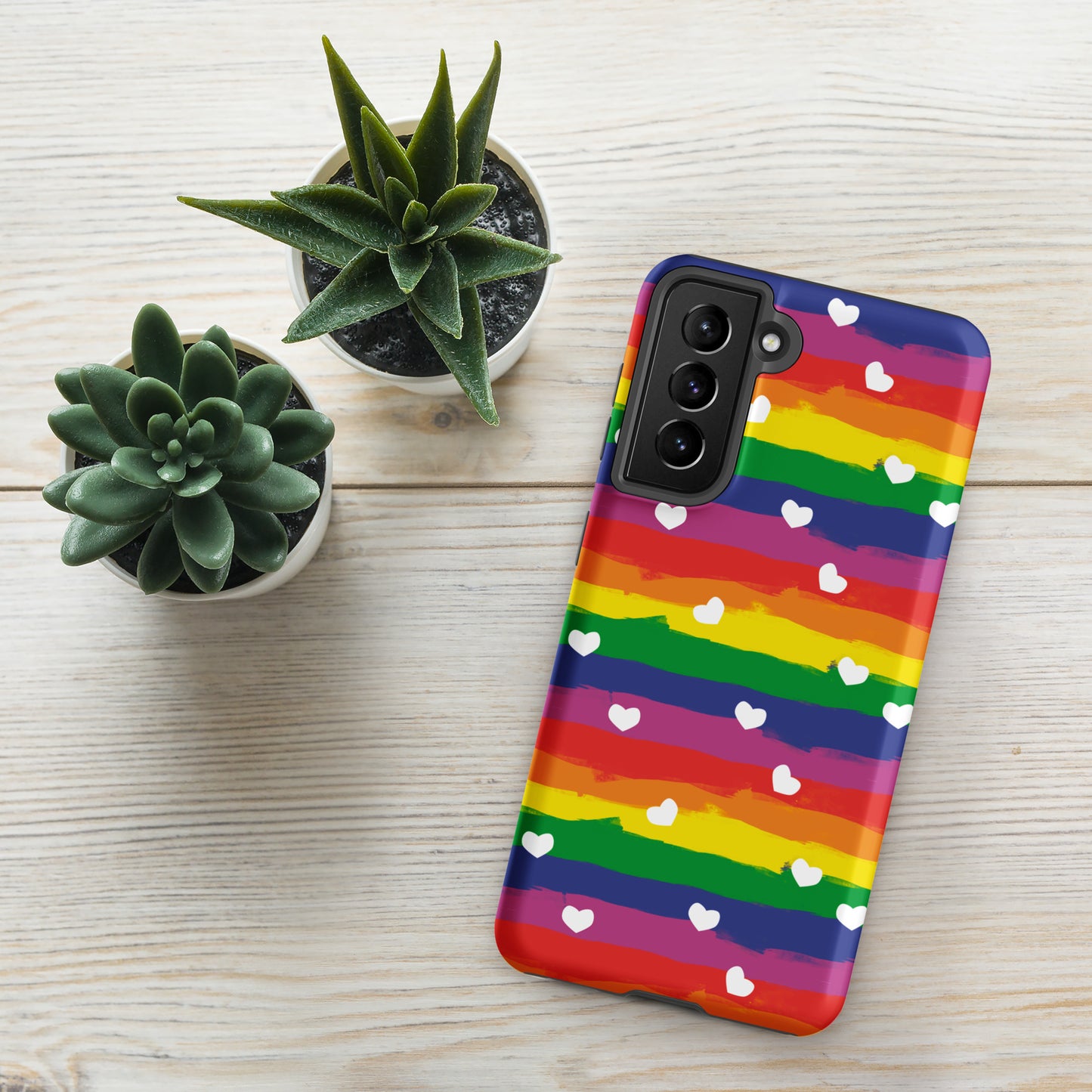Rainbow Hearts Tough case for Andriod