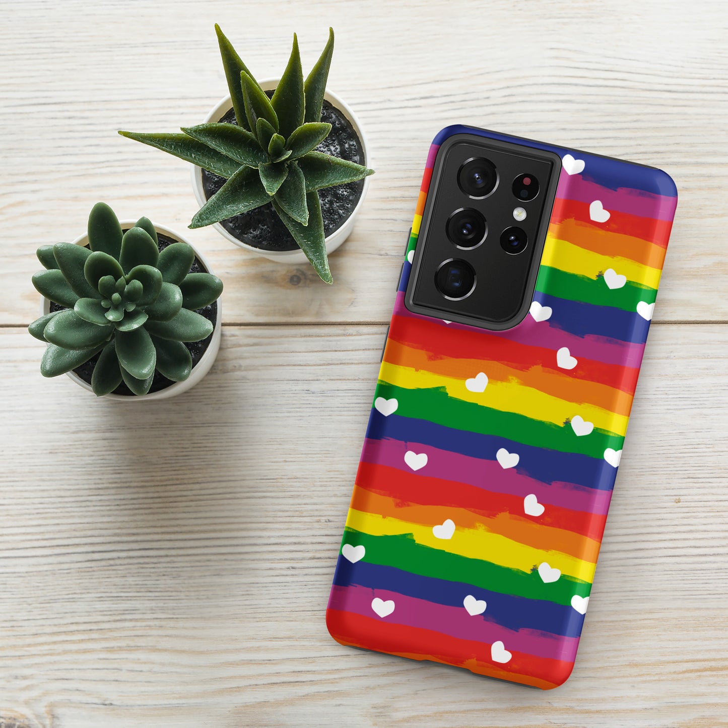 Rainbow Hearts Tough case for Andriod