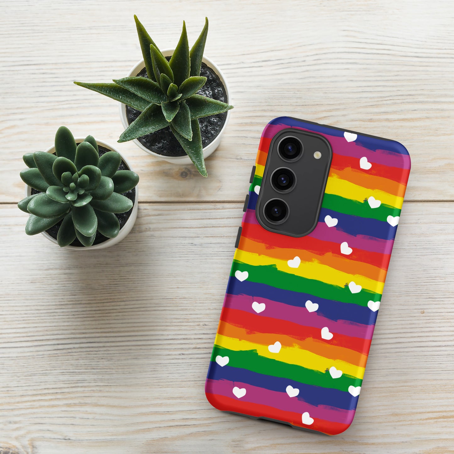 Rainbow Hearts Tough case for Andriod