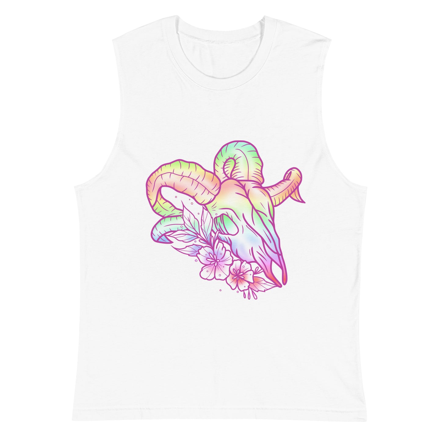 Pastel Ram's Skull Muscle Shirt