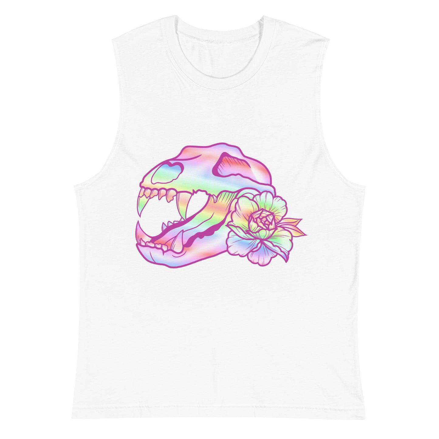 Canine Pastel Rainbow Skull Muscle Shirt