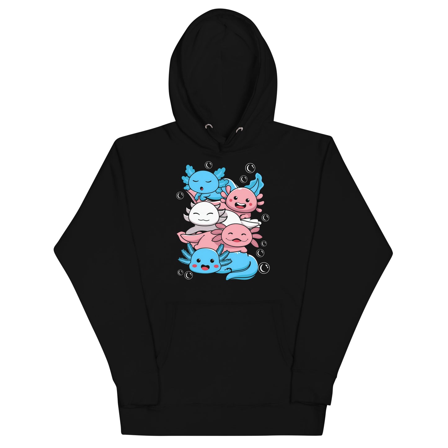 Kawaii Axolotl Transgender Pride Flag Unisex Hoodie