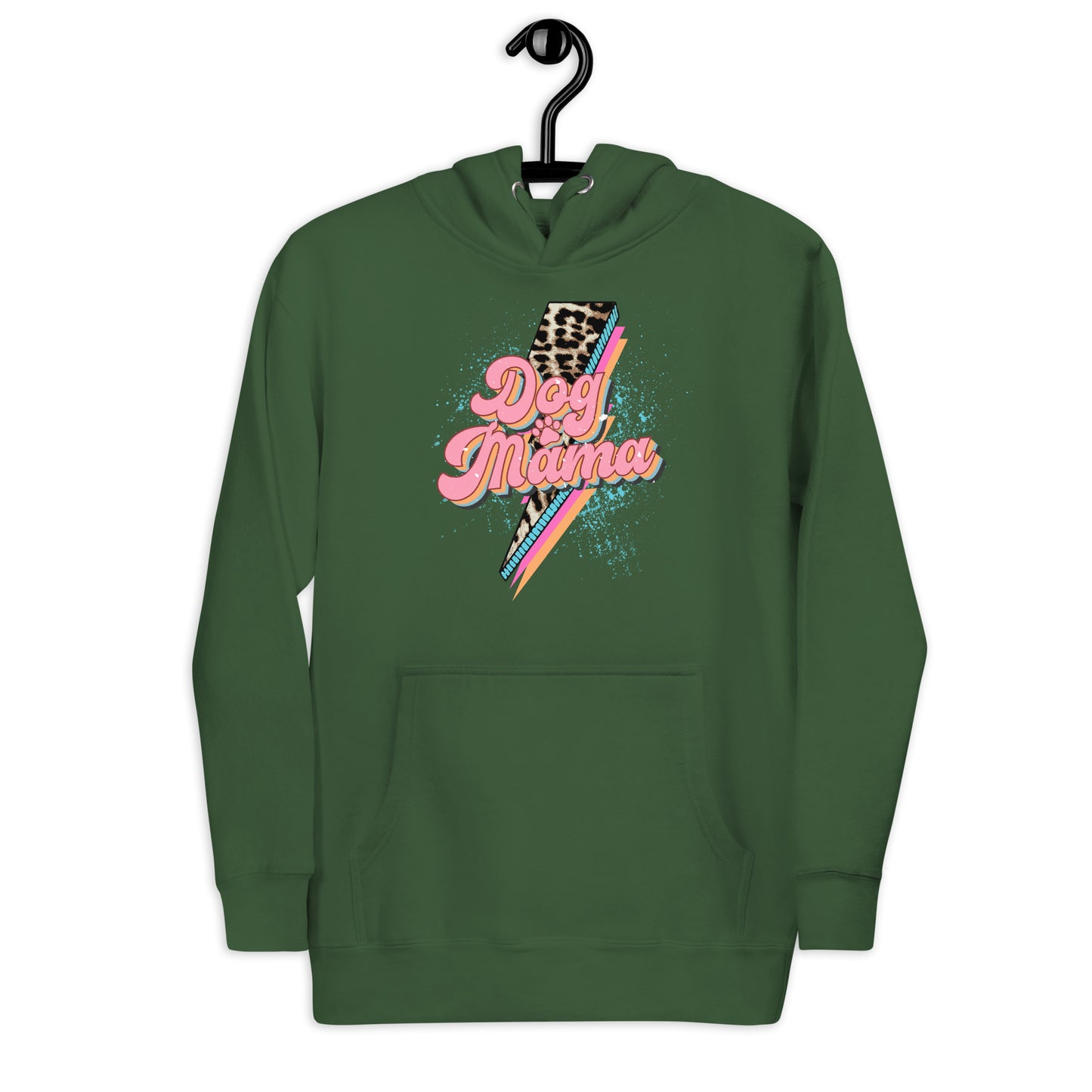 Dog Momma Leopard Lighting Bolt Unisex Hoodie