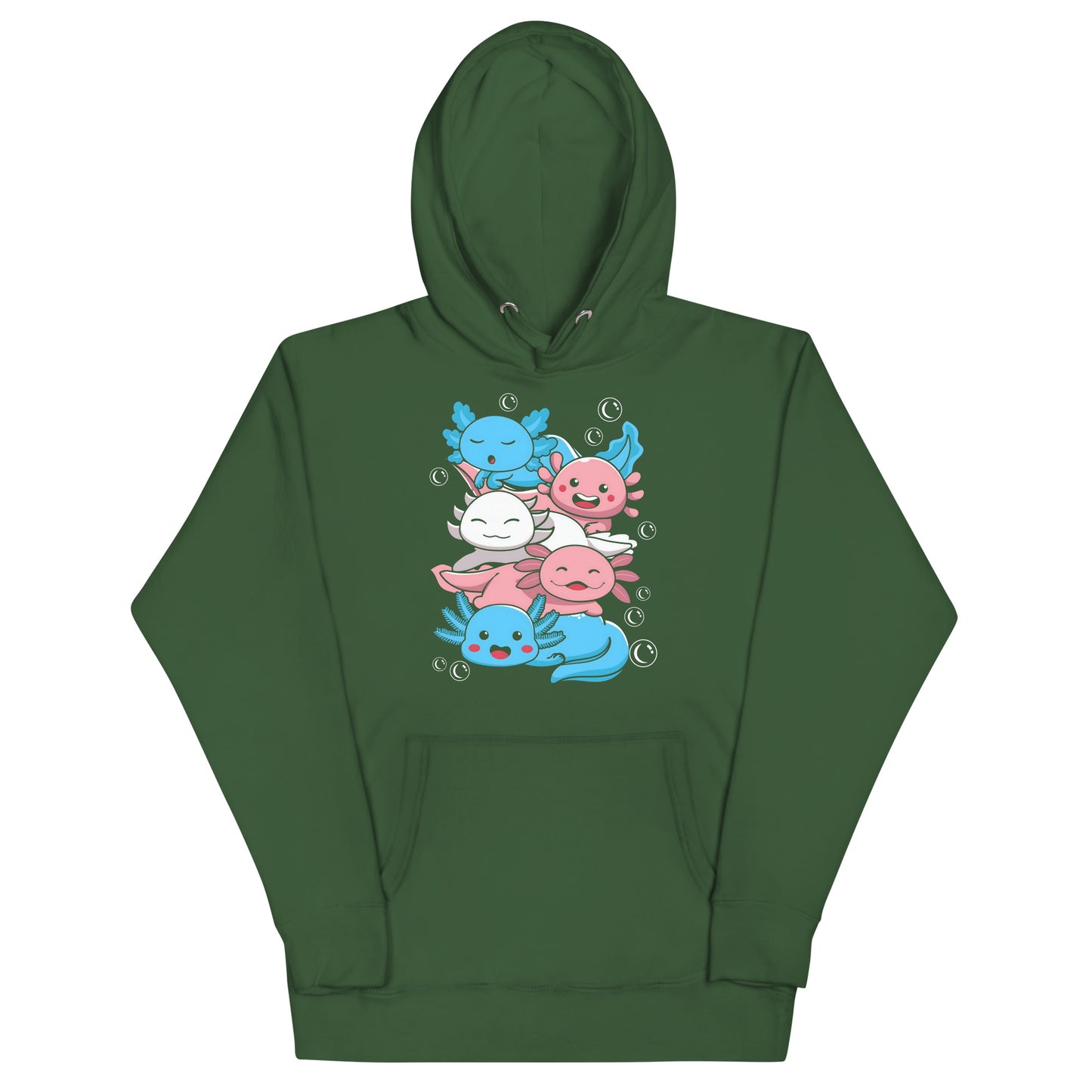 Kawaii Axolotl Transgender Pride Flag Unisex Hoodie