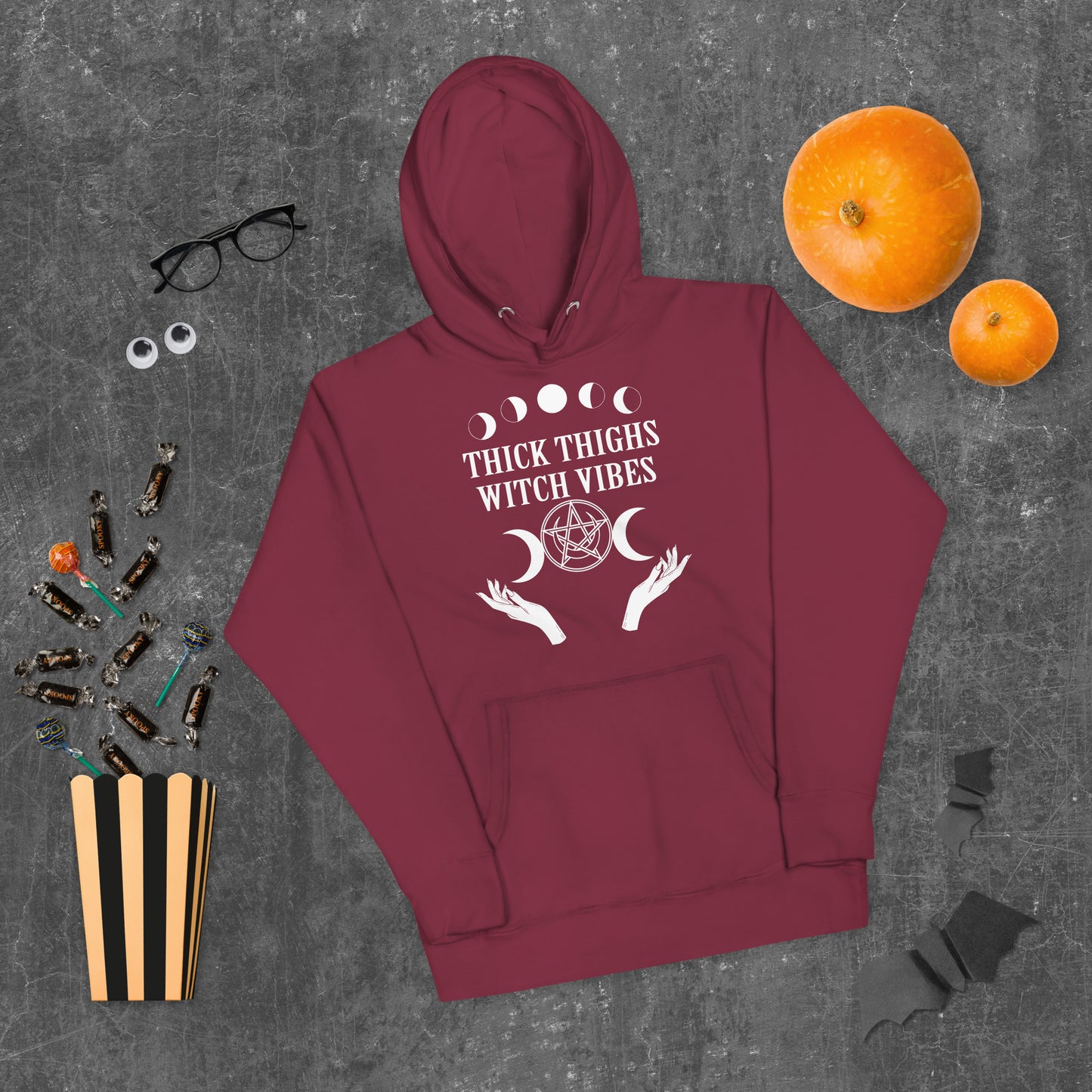 Thick Thighs & Witchy Vibes Unisex Hoodie