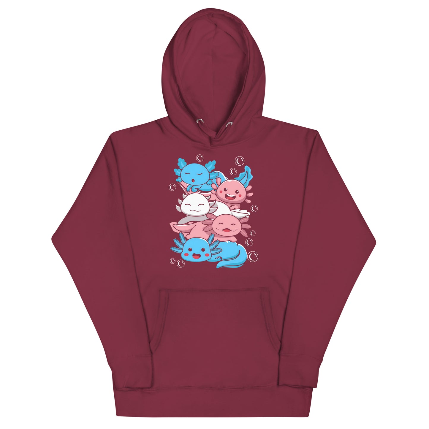 Kawaii Axolotl Transgender Pride Flag Unisex Hoodie