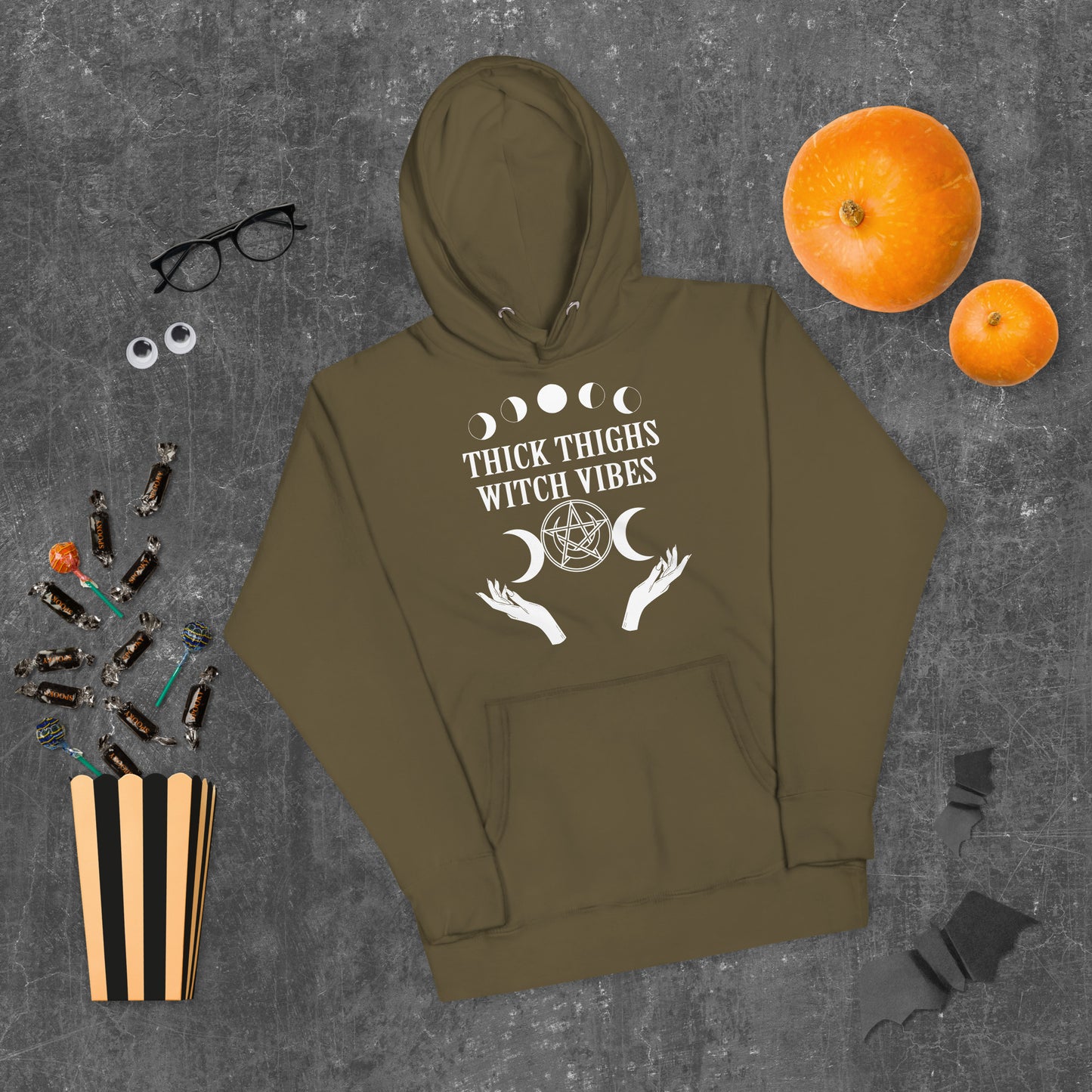 Thick Thighs & Witchy Vibes Unisex Hoodie