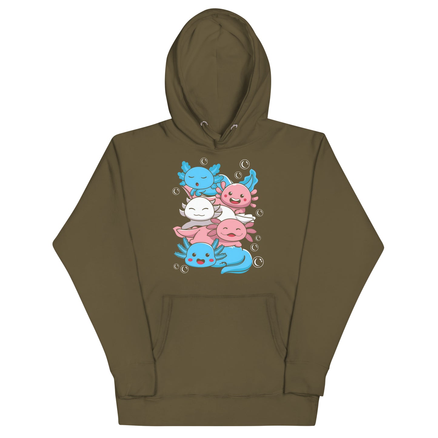 Kawaii Axolotl Transgender Pride Flag Unisex Hoodie