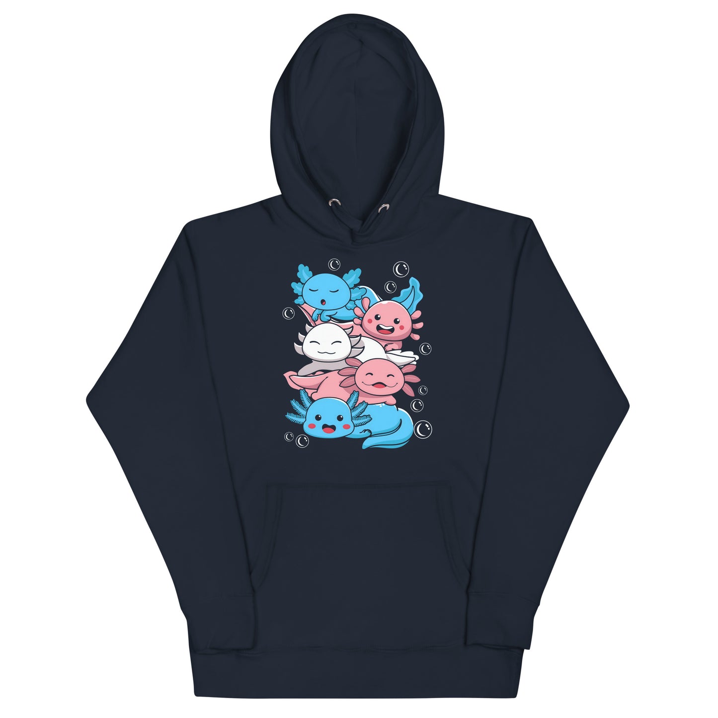 Kawaii Axolotl Transgender Pride Flag Unisex Hoodie