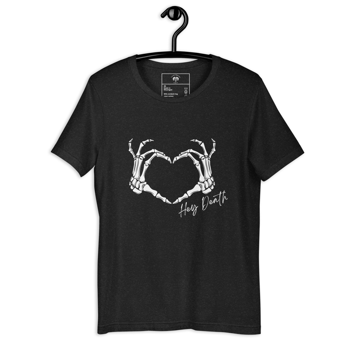 Hey Death Skeleton Heart Hands Unisex t-shirt