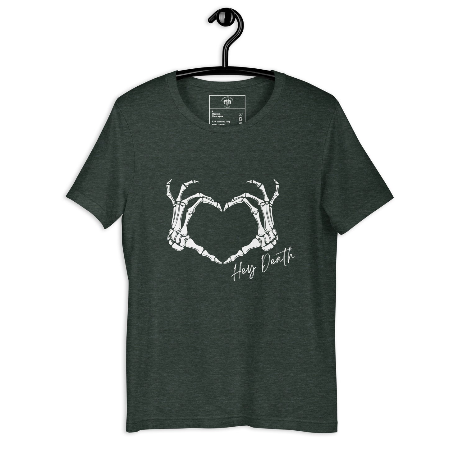 Hey Death Skeleton Heart Hands Unisex t-shirt