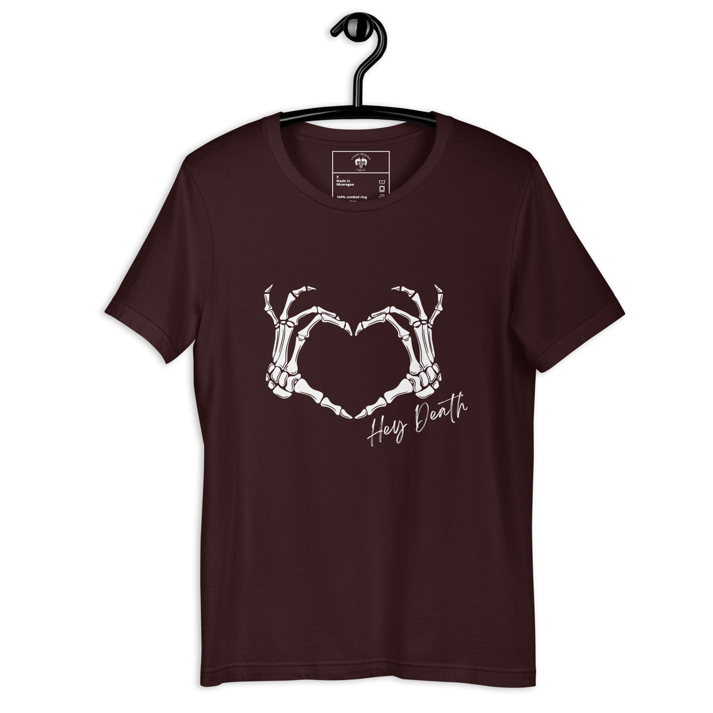 Hey Death Skeleton Heart Hands Unisex t-shirt