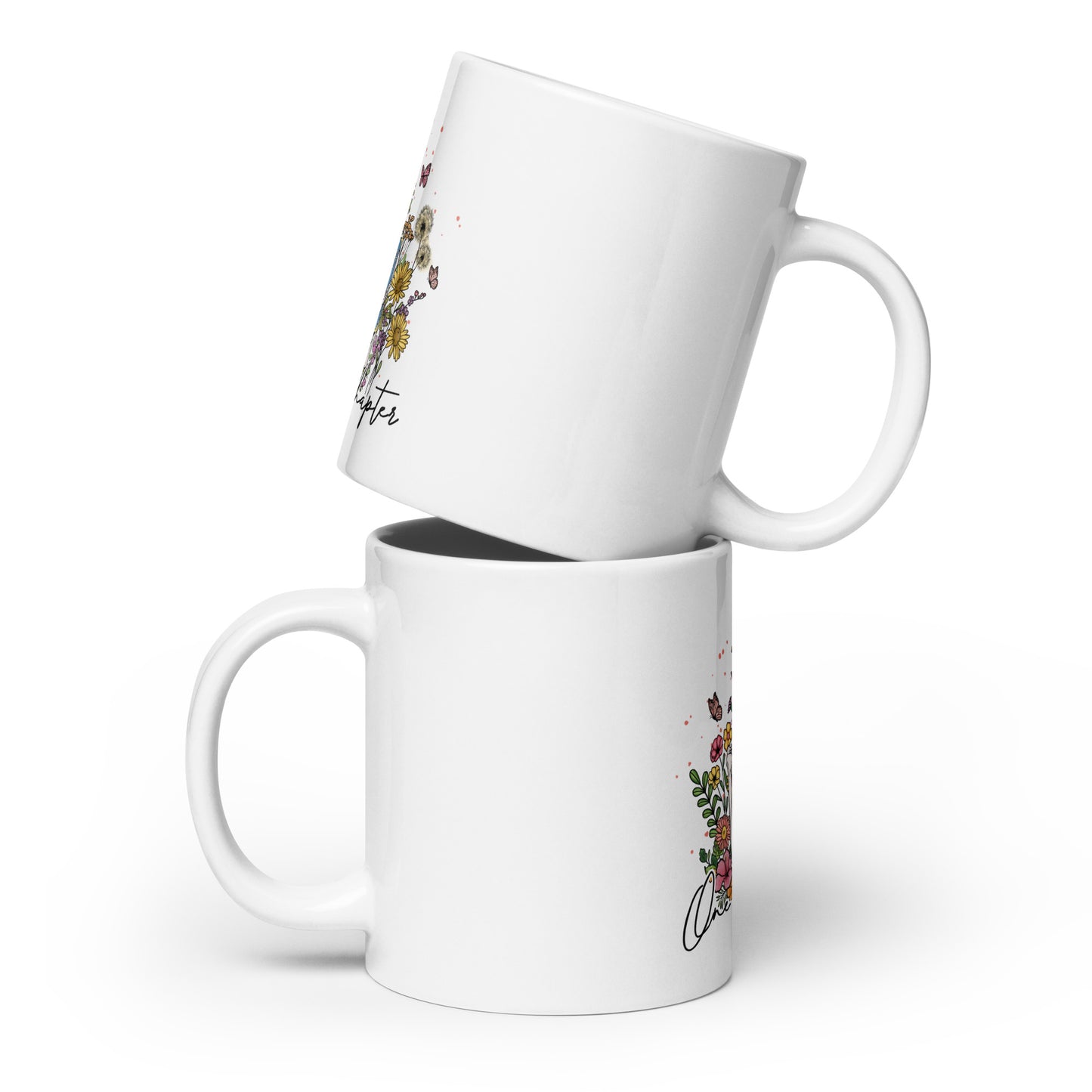 One More Chapter Skeleton White glossy mug