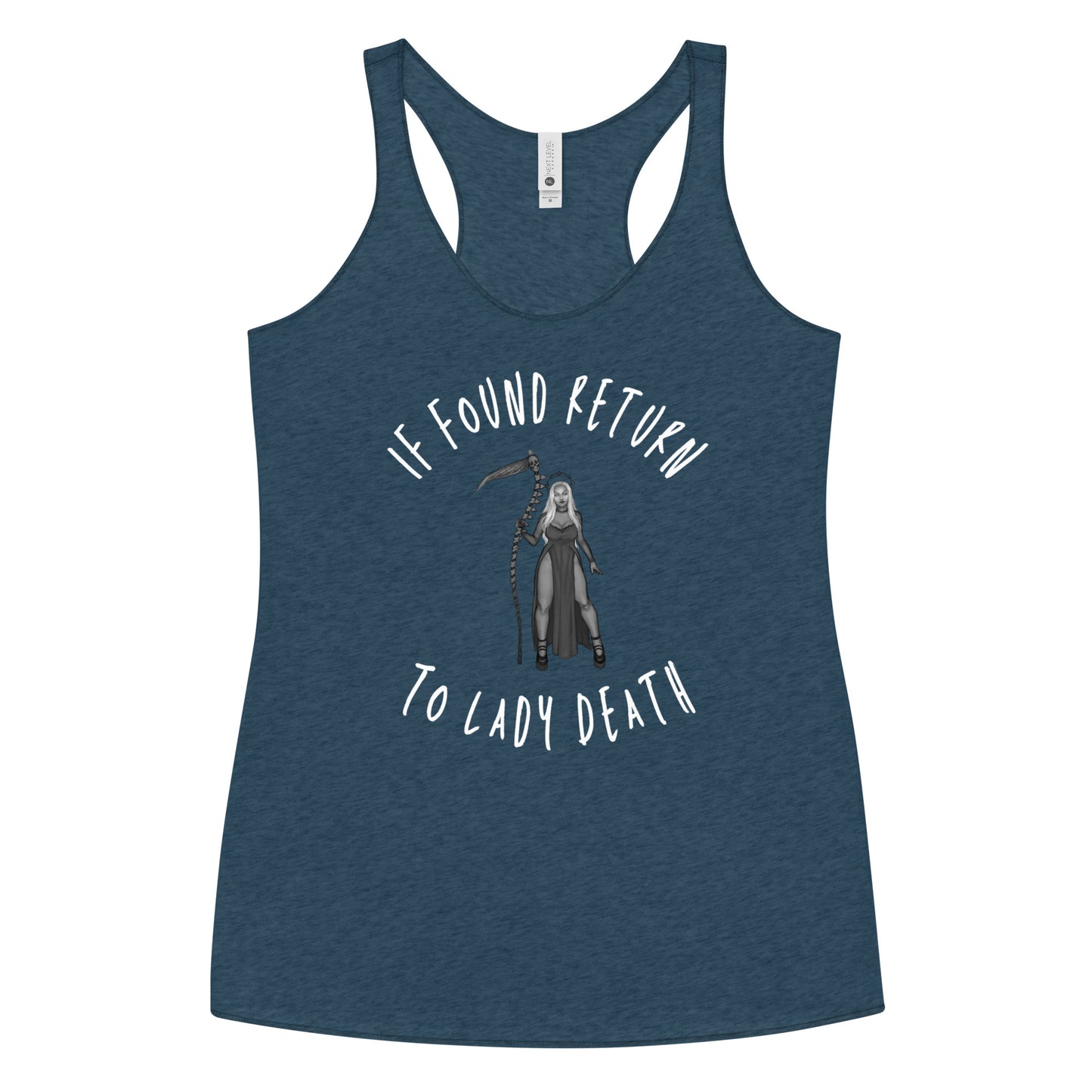 If Found Return to Lady Death Women's Racerback Tank