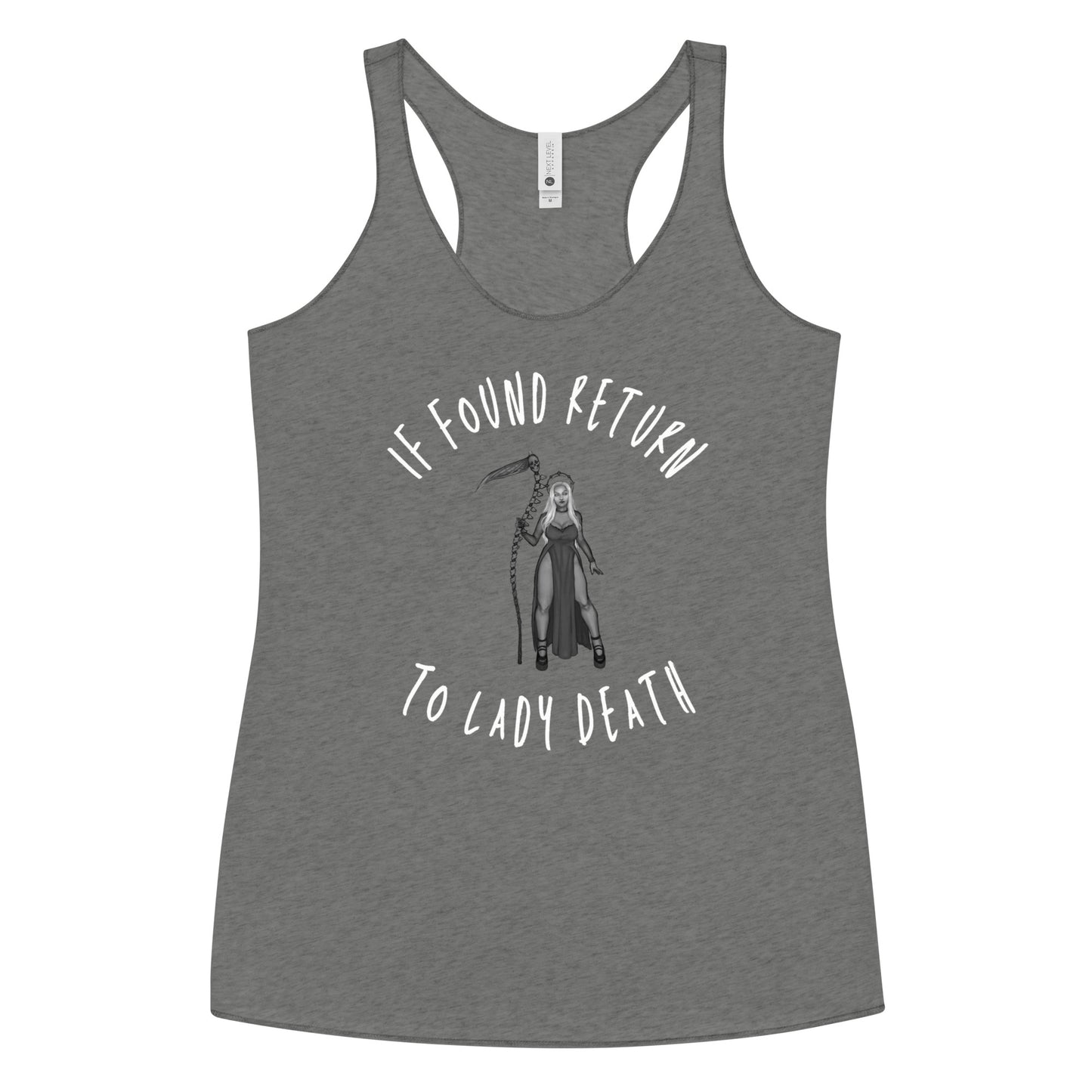 If Found Return to Lady Death Women's Racerback Tank