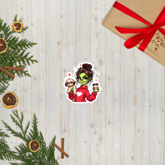 Grinc Woman & Dog Sticker