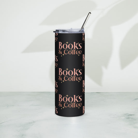 Books & Coffee Stainless steel tumbler
