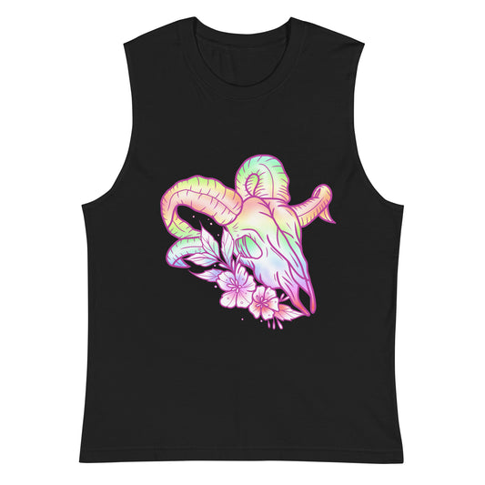 Pastel Ram's Skull Muscle Shirt
